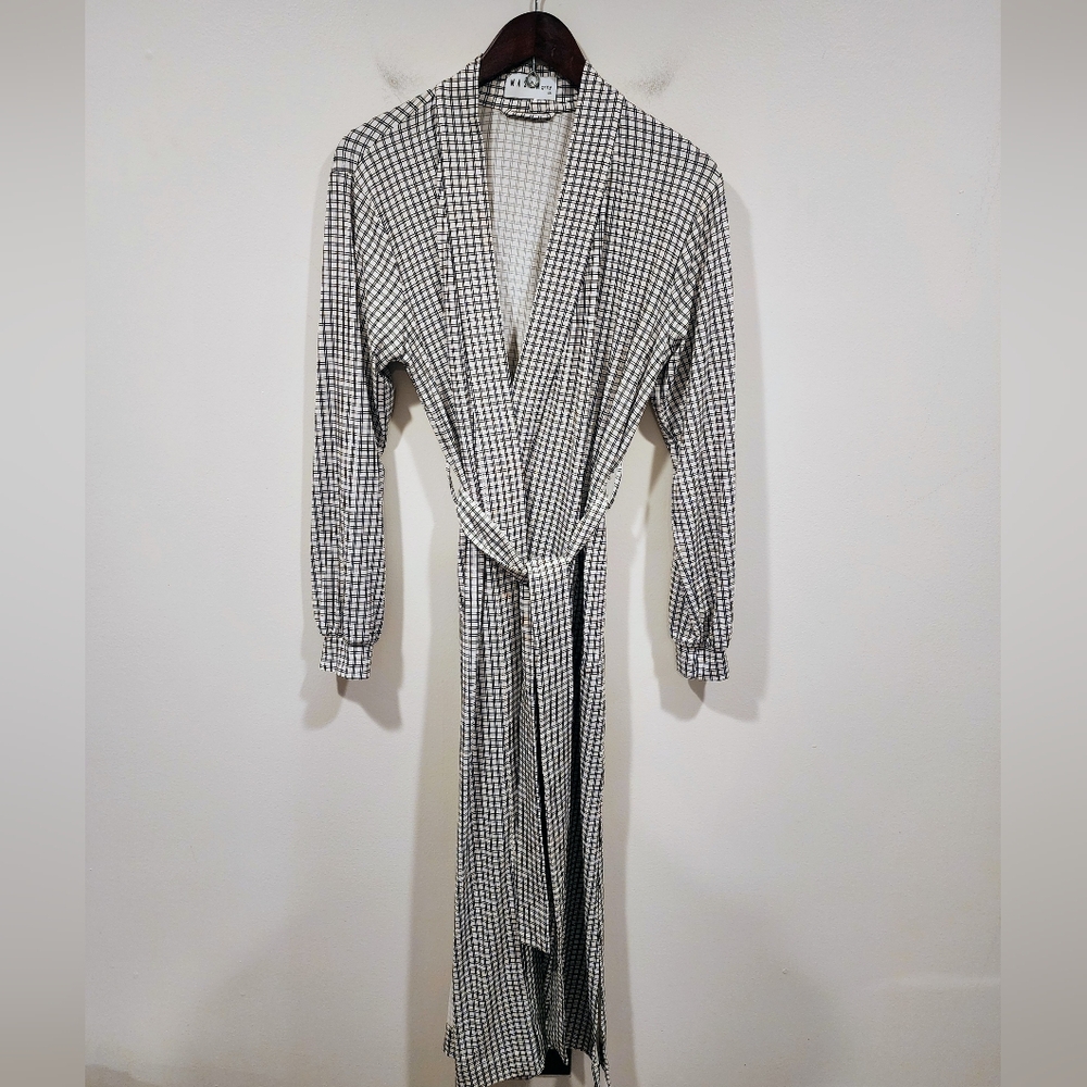 Mason Grey Skyler Robe In Black & White Check